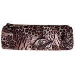 Etui Rond - Tijgers en Luipaarden - Grijs - 21,5x7,5cm