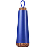 Bioloco Loop Thermosfles RVS - Ultramarine Blauw - Dubbelwandig - Houten dop 500ml