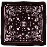 Bandana / Doek - Skulls & Kaartspel Symbolen - Zwart/Wit - Katoen - 50x50cm