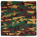 Bandana / Doek - Camoulagekleuren Groen/Bruin/Zwart - Katoen - 50x50cm
