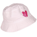 Zonnehoedje Wit met Roze Hartjes