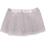 Tutu voor baby/peuter organza wit met zilveren sterretjes
