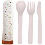 BioLoco Bestekset PLA - Gekleurde Stipjes - Lepel/Vork/Mes - Herbruikbaar - 16cm