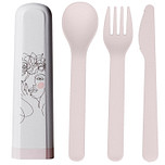 BioLoco Bestekset PLA - Lijntekening Vrouw - Lepel/Vork/Mes - Herbruikbaar - 16cm