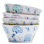 Set Picknick/Camping Schaaltjes RPET - Volkswagen T1 Camper Explore More - 4 stuks - 6,5x14,5cm