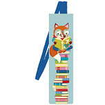 Boekenlegger Kind - Lezende Vos - Elastieken Band - 4,7x17,5cm