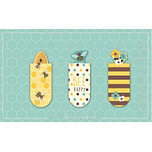 Magnetische Boekenlegger - Set van 3 - Bijen/Bee Happy/Bloedjes - 2,1x5,5cm