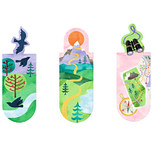 Magnetische Boekenlegger - Set van 3 - Vogels in het Bos/Berg/Kaart en verrekijker - 2,1x5,5cm