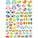 Stickers - Natuur Vogels & Uilen - Scrapbook Hobby DIY Stickervel - 1.5-3cm - 152 Stuks