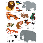 Stickers - Wilde & Boerderij Dieren - Scrapbook Hobby DIY - 2 Stickervellen - 3-8.8cm - 26 Stuks