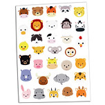 Stickers - Gezichten Boerderijdieren & Wilde Dieren - Scrapbook Hobby DIY - 2 Stickervellen - 2-3cm - 64 Stuks