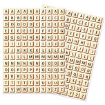 Stickers - Hout Effect Alphabet - Scrapbook Hobby DIY - 2 Stickervellen - 1.3-1.3cm - 260 Stuks