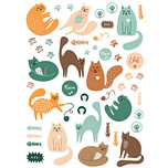 Stickers - Katten & Pootjes - Scrapbook Hobby DIY - 2 Stickervellen - 0.8-5.7cm - 101 Stuks