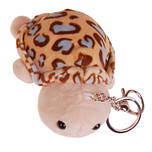 Sleutelhanger/Tashanger Schildpad - Beige met blauw - 11x8x4,5cm