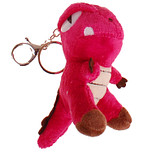 Sleutelhanger/Tashanger Dinosaurus T-rex Donkerroze - 12x6x4,5cm