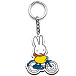 Sleutelhanger - Nijntje op Blauwe Fiets - Hout - 6,5x5,5cm