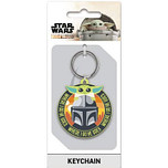 Sleutelhanger / Tashanger - Star Wars Mandalorian - Where I Go He Goed - Din Djarin & The Child - PVC Rond - 5cm