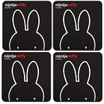 Onderzetter - Nijntje Snoet - Set van 4 - Zwart - 9,5x9,5