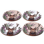 Onderzetters - Wild Stag Hert - Set van 4 - Kurk - 10cm