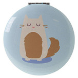 Make-up spiegeltje Feline Fine Kat - blauw - 7cm