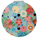 Compact Make Up Spiegeltje Julie Dodsworth Gekleurde Bloemetjes - Lichtblauw - 6,5cm