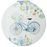 Compact Make Up Spiegeltje Julie Dodsworth Gekleurde Bloemetjes en Fiets - Wit - 6,5cm