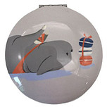 Make-Up Spiegeltje - Hond Bertrand Franse Bulldog Macarons - Barks - 6,5cm