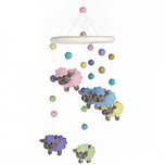 Mobiel Sjaal met Verhaal - Schaapjes in Pasteltinten 18x50cm - Babykameraccessoire