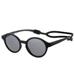 Kinderzonnebril Zwart met rubber hoofdband aan voet 10mnd-4jr - 100% UV cat 3