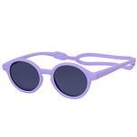Meisjeszonnebril - Lila met rubber hoofdband aan voet 10mnd-4jr - 100% UV cat 3