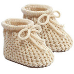 Babyslofjes Ecru/Beige - Gebreid met vetertje