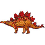 Strijkapplicatie Dinosaurus Stegosaurus Rood/Oranje 10x5,5 cm