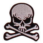 Strijkapplicatie Schedel - Skull & Bones zwart/wit 5,5x5cm