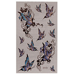 Plaktatoeage - Neptattoo - Vlinders - Zwart/Blauw/Lila - 2x3cm & 5x3cm & 8x6,5cm