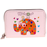 Leuke witte portemonnee met oranje olifantje - 14x10cm