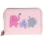 Witte portemonnee gekleurde diertjes - 14x10cm