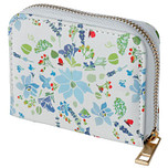 Portemonnee Julie Dodsworth Blauwe Bloemen Klein - Wit - 8,5x11x2cm (LxBxD)