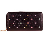 Portemonnee glimmend zwart met gekleurde glittersterretjes - 20x11 cm