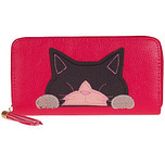 Portemonnee fuchsia met poesje - 20x11cm