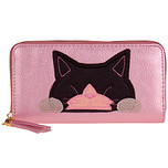 Portemonnee roze met poesje - 20x11cm