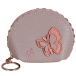 Portemonneetje rits met Vlinder grijs - 12x10cm