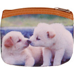 Kleine portemonnee met 2 puppy's - 11x9cm