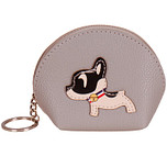 Portemonneetje rits met Hondje grijs - 12x10cm