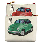 Klein portemonneetje Fiat 500 rood - 11x9cm