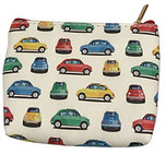 Klein portemonneetje Fiat 500 rood, groen, blauw, geel - 11x9cm
