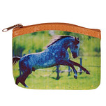 Ritsportemonnee - Paard Witte Schimmel in Wei - 1-vaks - 11x8cm