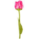 Vilten Tulp Fuchsiaroze op Groene Steel - 32cm
