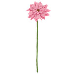 Vilten Gerbera Roze op Groene Steel - 38cm