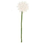 Vilten Gerbera Wit op Groene Steel - 38cm