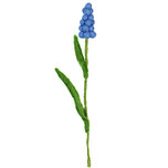 Vilt Bloem - Blauw Druifje - 25cm - Fairtrade Homedecoratie